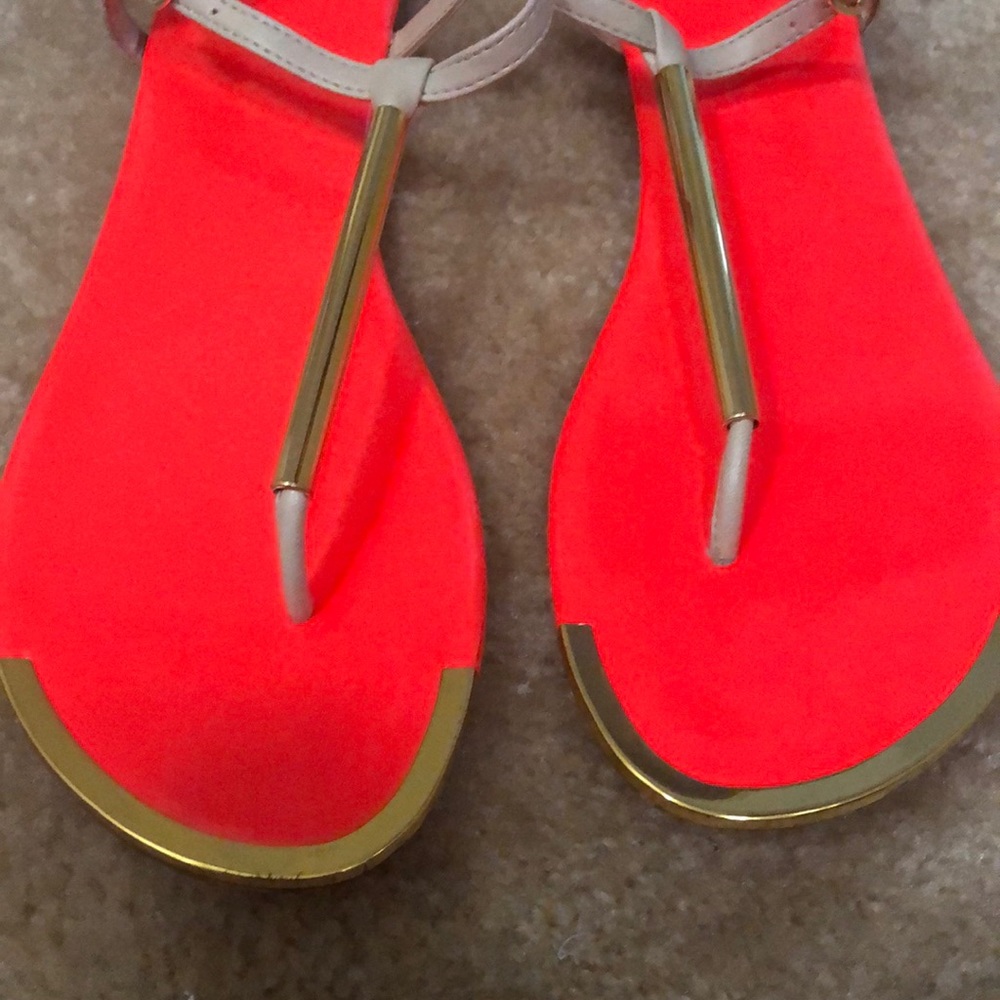 Mossimo Falk Sandals Size 9.5 Color Orange Tan Go… - image 2
